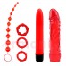Hot Storm Başlangıç Fantezi Vibratör Seti Anal Boncuk ve Ereksiyon Halkası 17 cm X 4 cm X 2,5 cm