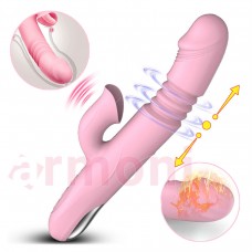 Isıtmalı Tavşan Vibratör – Teleskopik, Klitoral Uyarıcılı, USB Şarjlı 23 cm X 13,5 cm X 3,3 cm