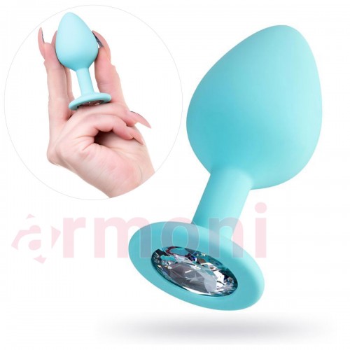 Silikon Anal Plug Brilliand Cam Göbeği 7cm X 2cm