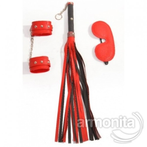 3lü Set, Kırbaç, El Ayak 2li Kelepçe, Kapalı Göz Bandı 3lü Set, Kırbaç, El Ayak 2li Kelepçe, Kapalı Göz Bandı